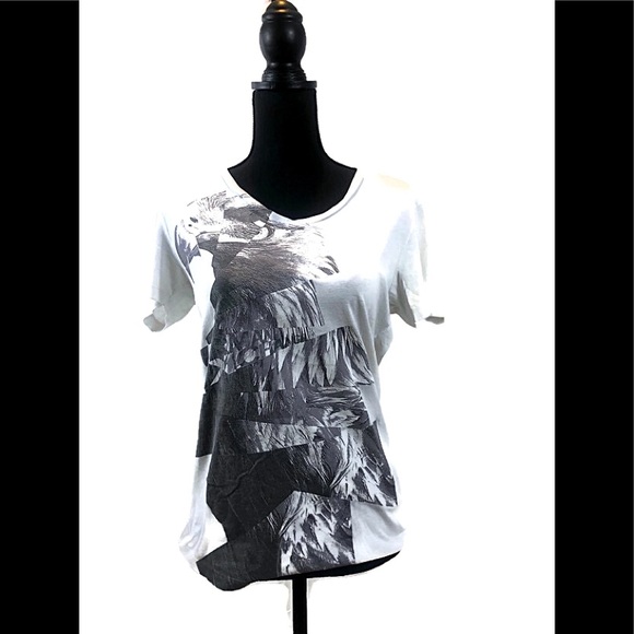 A/X Armani Exchange Tops - Armani Exchange white and grey eagle t-shirt